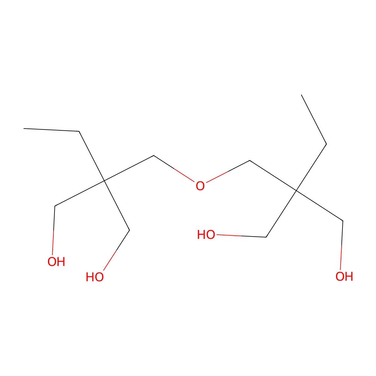 Ditrimethylolpropane molecular structure, CAS 23235-61-2