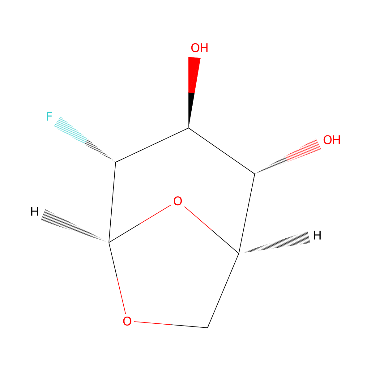 2-Deoxy-2-fluoro-1,6-anhydro-beta-d-glucopyranose molecular structure, CAS 23235-99-6