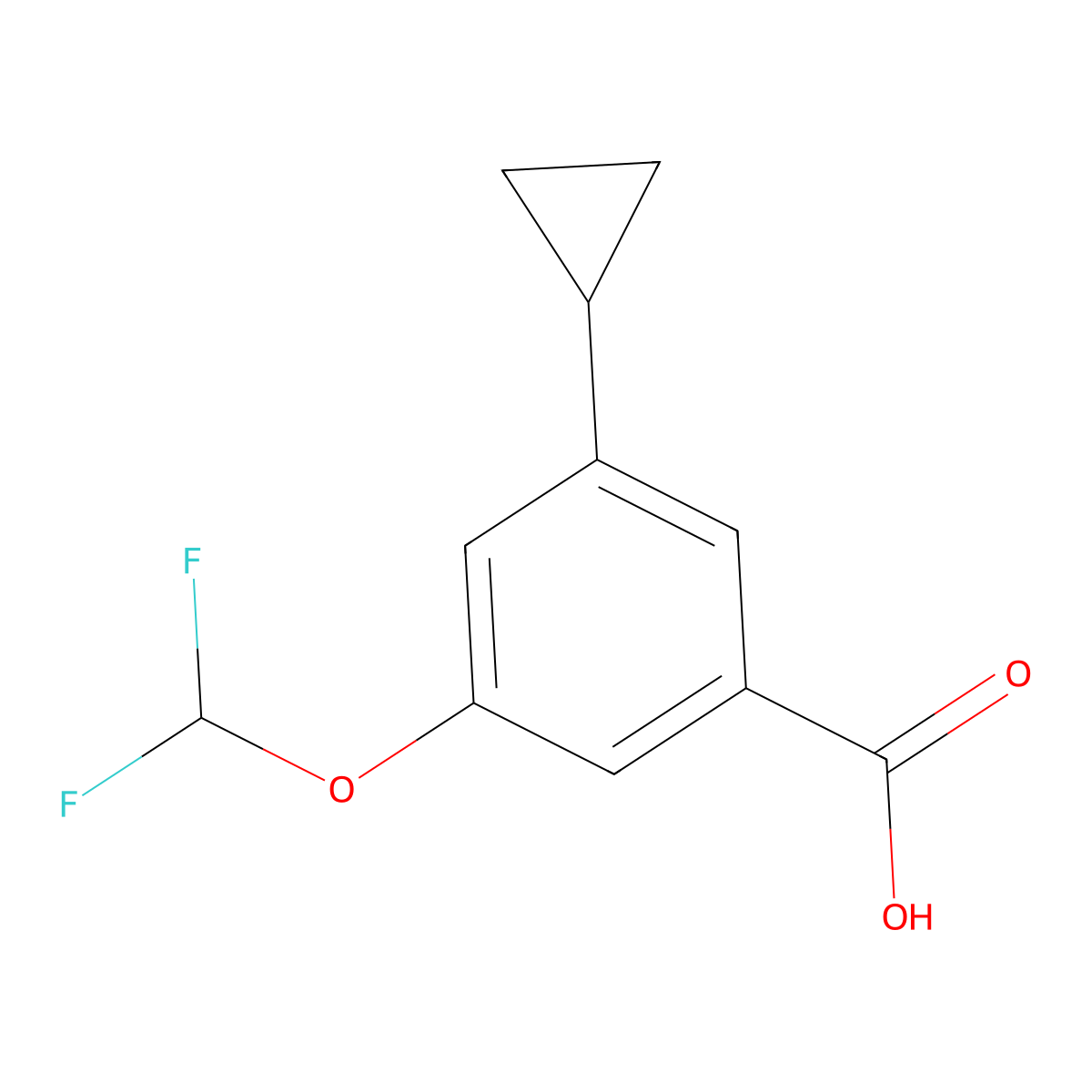 3-Cyclopropyl-5-(difluoromethoxy)benzoic acid molecular structure, CAS 2323582-82-5