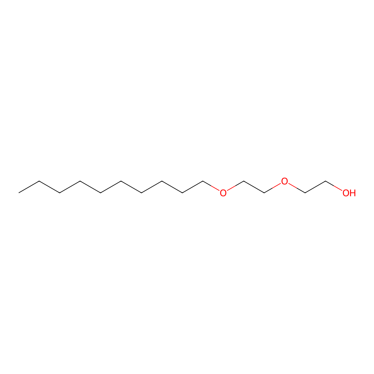 Diethylene glycol monodecyl ether molecular structure, CAS 23238-41-7