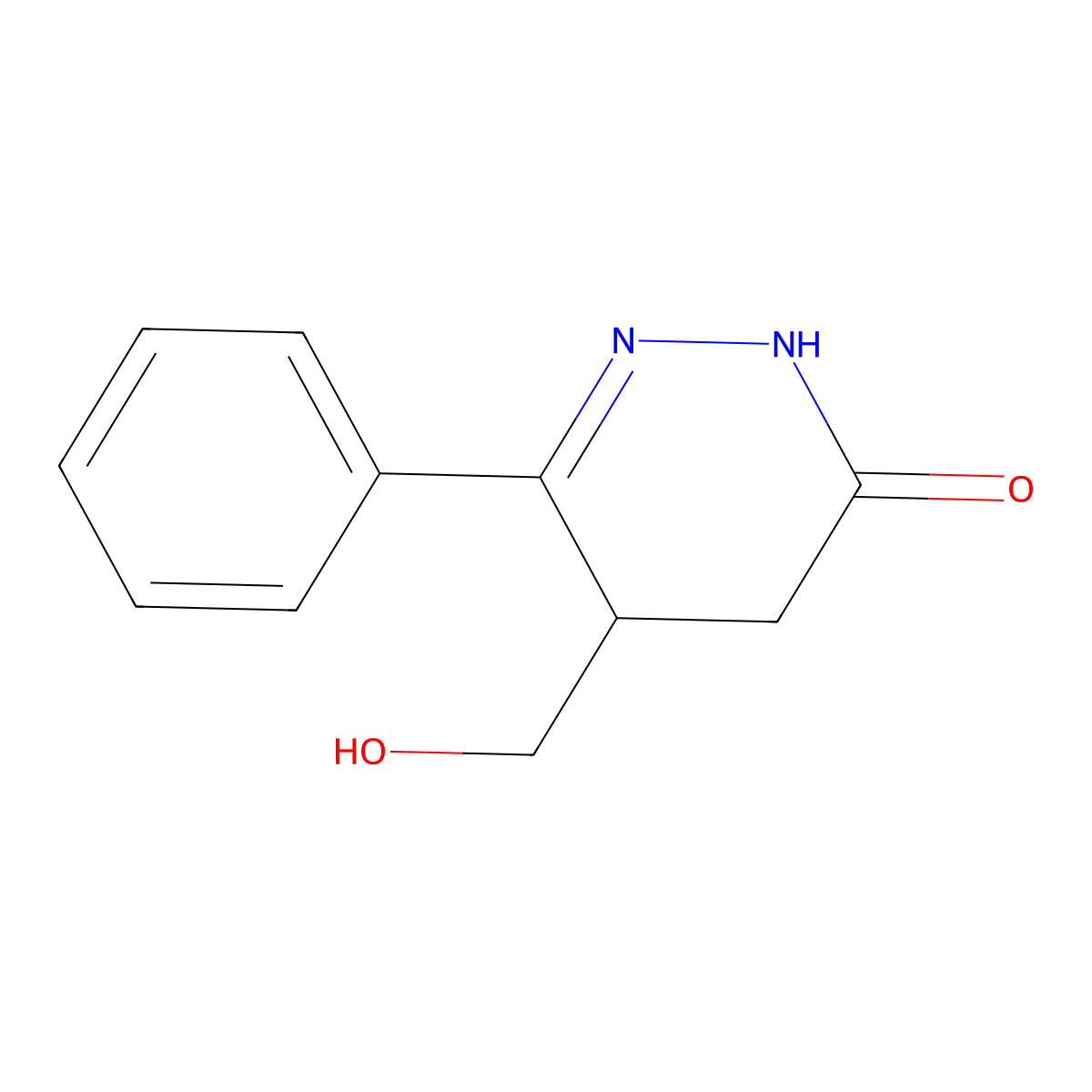 3(2H)-Pyridazinone, 4,5-dihydro-5-(hydroxymethyl)-6-phenyl- molecular structure, CAS 23239-13-6