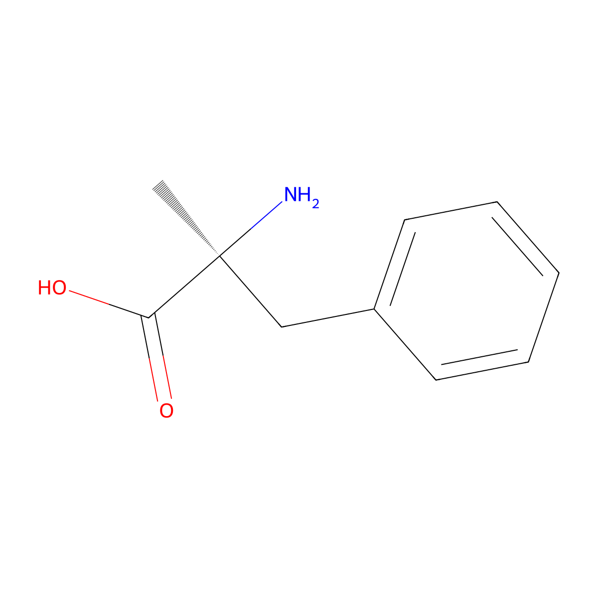 L-Alpha-methylphenylalanine molecular structure, CAS 23239-35-2