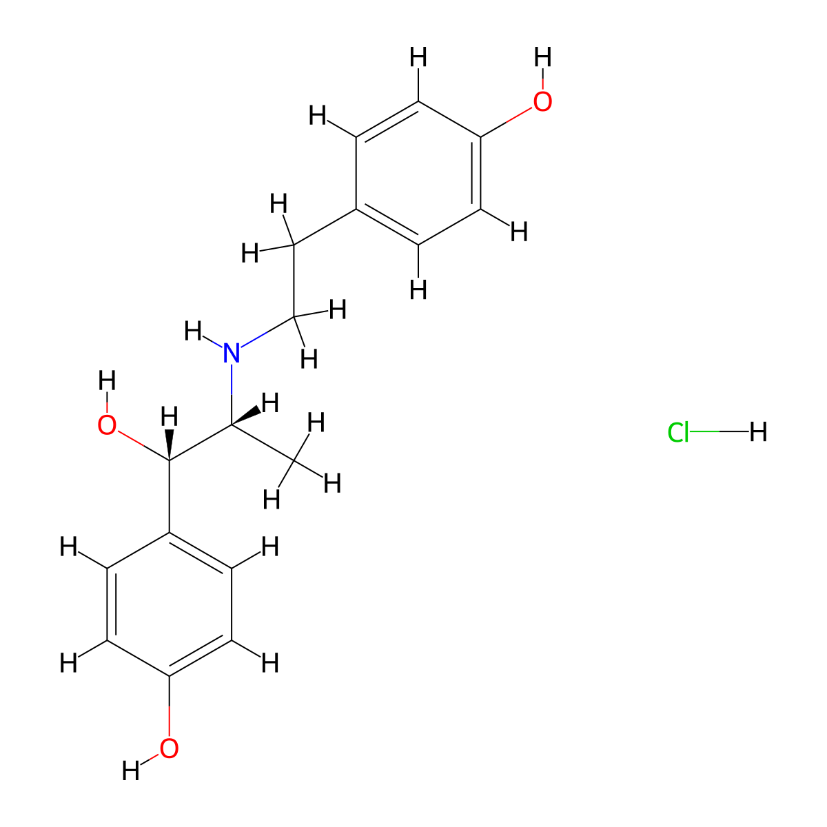 Ritodrine Hydrochloride molecular structure, CAS 23239-51-2