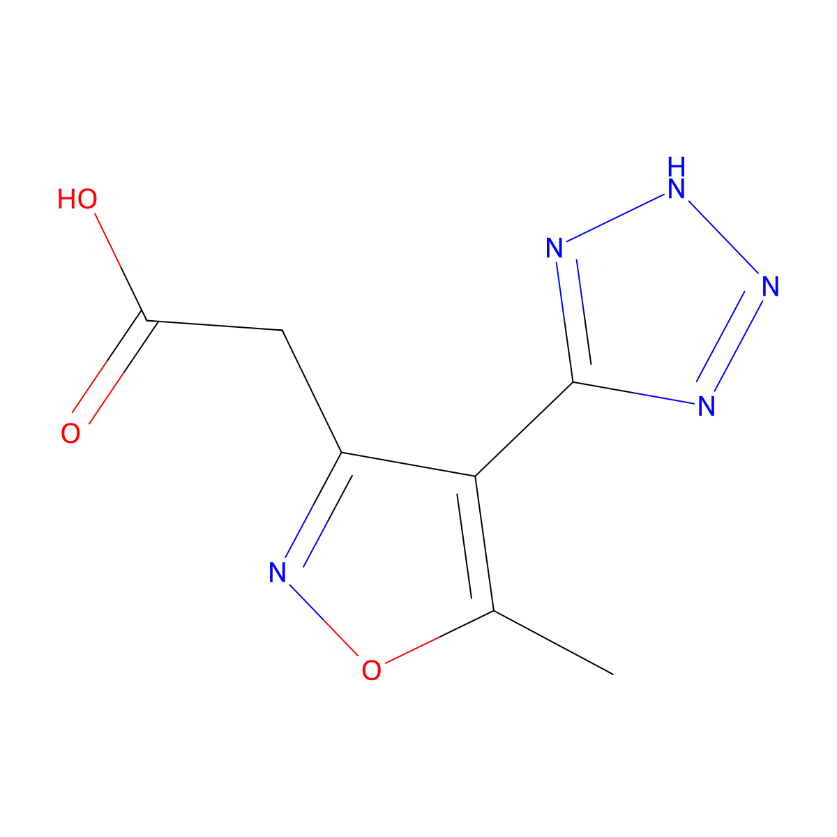 5-Methyl-4-(2H-tetrazol-5-yl)-3-isoxazoleacetic acid molecular structure, CAS 2324097-02-9