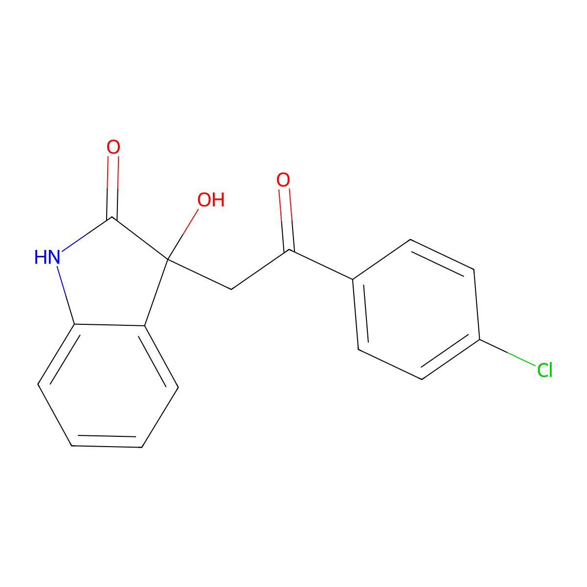 3-[2-(4-chlorophenyl)-2-oxoethyl]-3-hydroxy-1,3-dihydro-2H-indol-2-one molecular structure, CAS 23241-13-6
