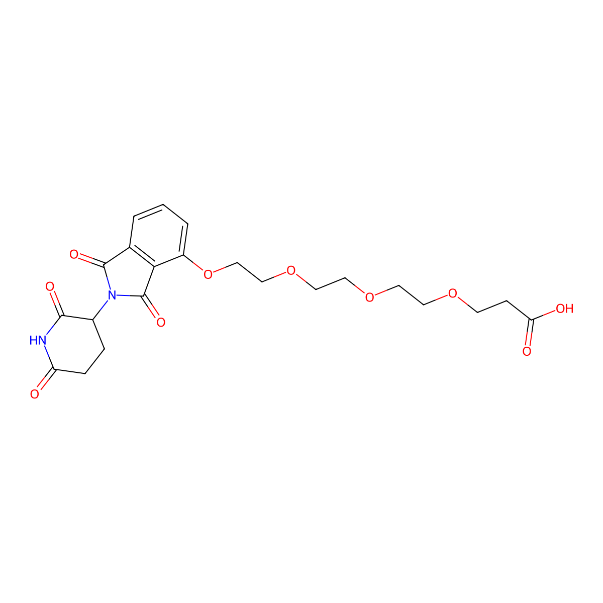 3-(2-(2-(2-((2-(2,6-Dioxopiperidin-3-yl)-1,3-dioxoisoindolin-4-yl)oxy)ethoxy)ethoxy)ethoxy)propanoic acid molecular structure, CAS 2324154-35-8