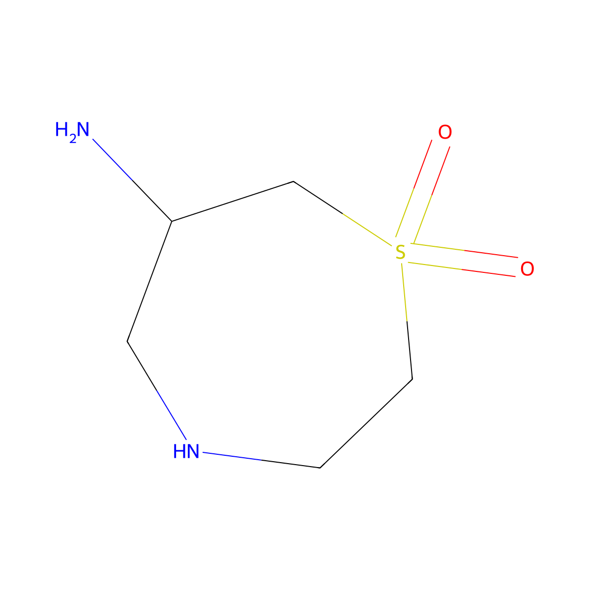 6-Amino-1,4-thiazepane 1,1-dioxide molecular structure, CAS 2324154-44-9