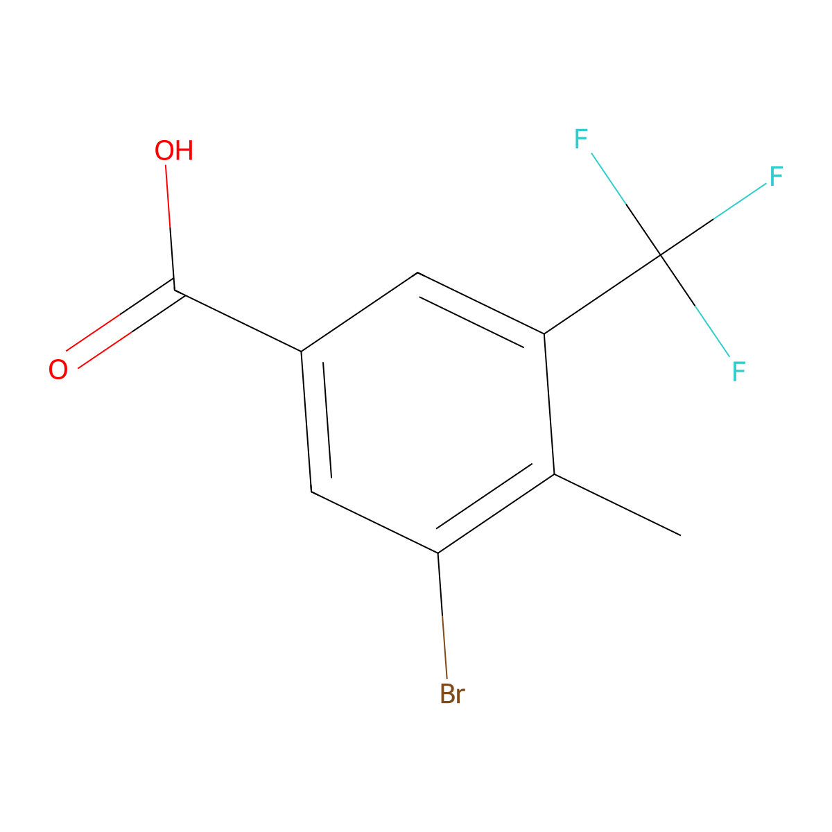 3-Bromo-4-methyl-5-(trifluoromethyl)benzoic acid molecular structure, CAS 2324179-05-5