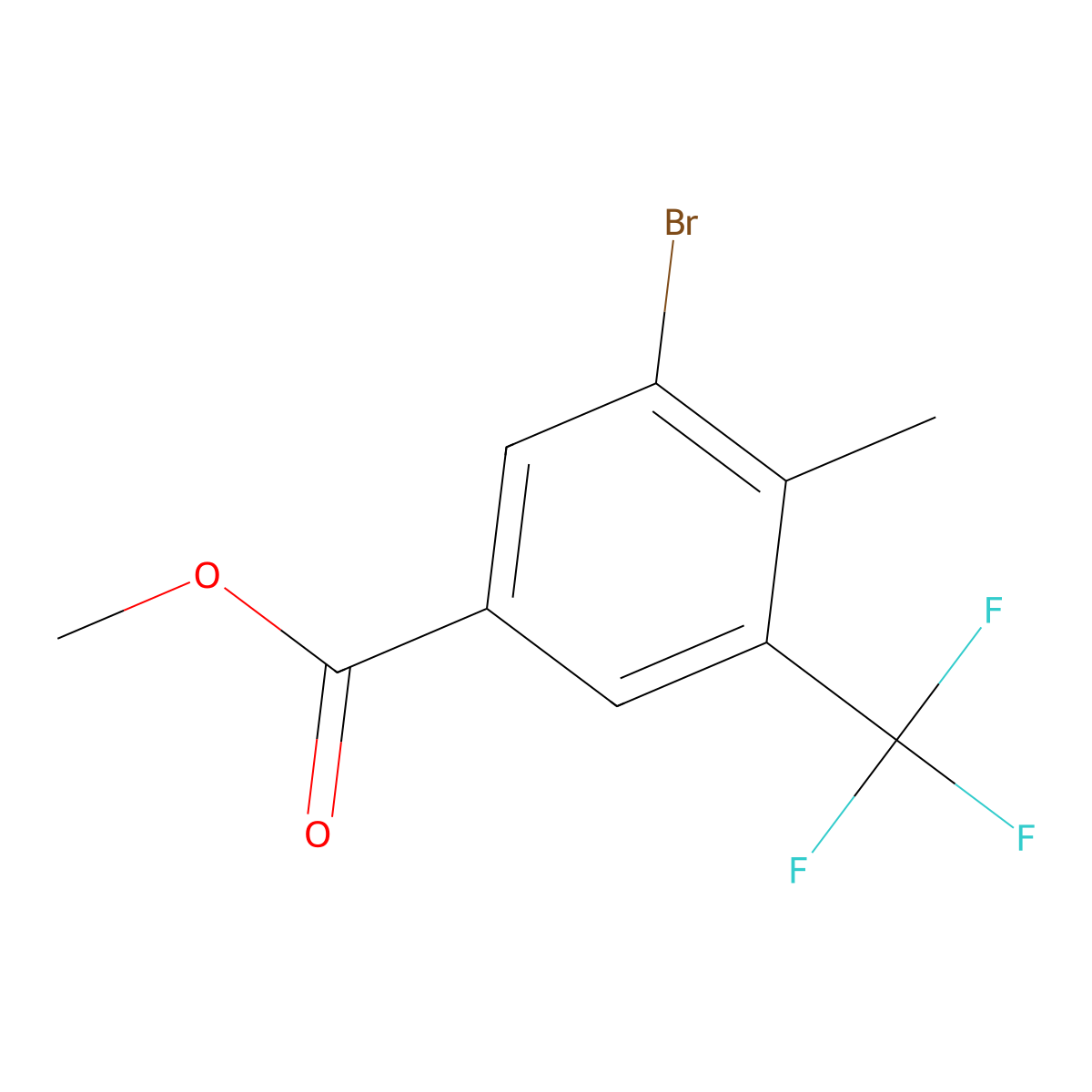 Methyl 3-bromo-4-methyl-5-(trifluoromethyl)benzoate molecular structure, CAS 2324179-07-7