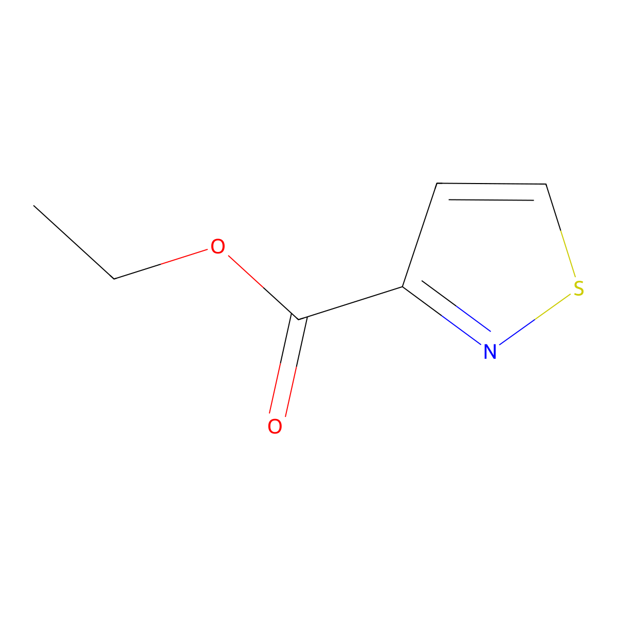 3-Isothiazolecarboxylic acid ethyl ester molecular structure, CAS 23244-32-8