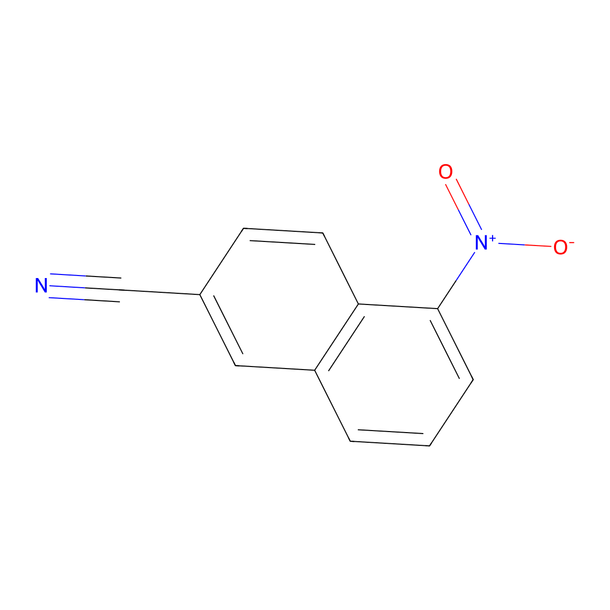 2-Cyano-5-nitronaphthalene molecular structure, CAS 23245-67-2