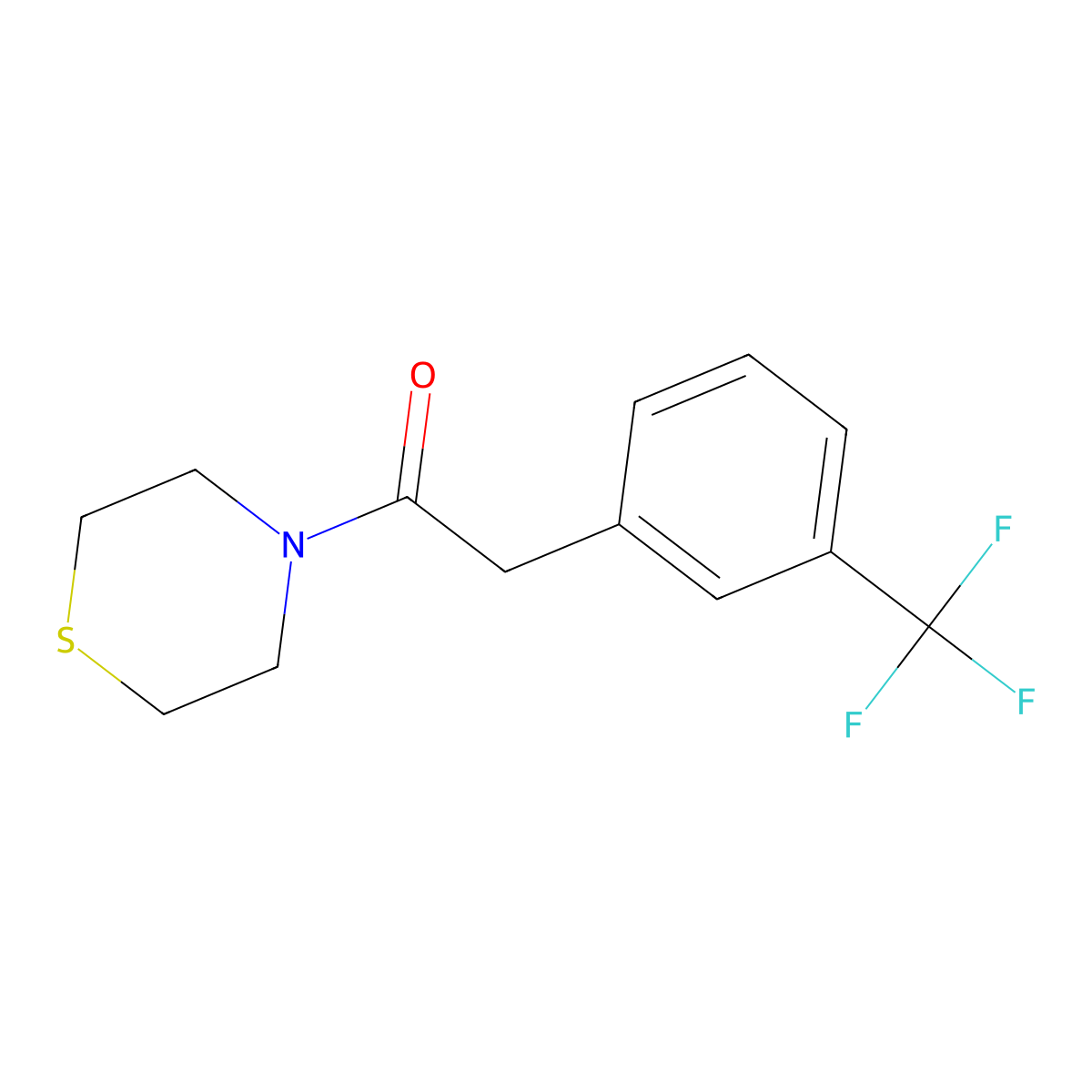 1-(Thiomorpholin-4-yl)-2-[3-(trifluoromethyl)phenyl]ethan-1-one molecular structure, CAS 2324578-08-5