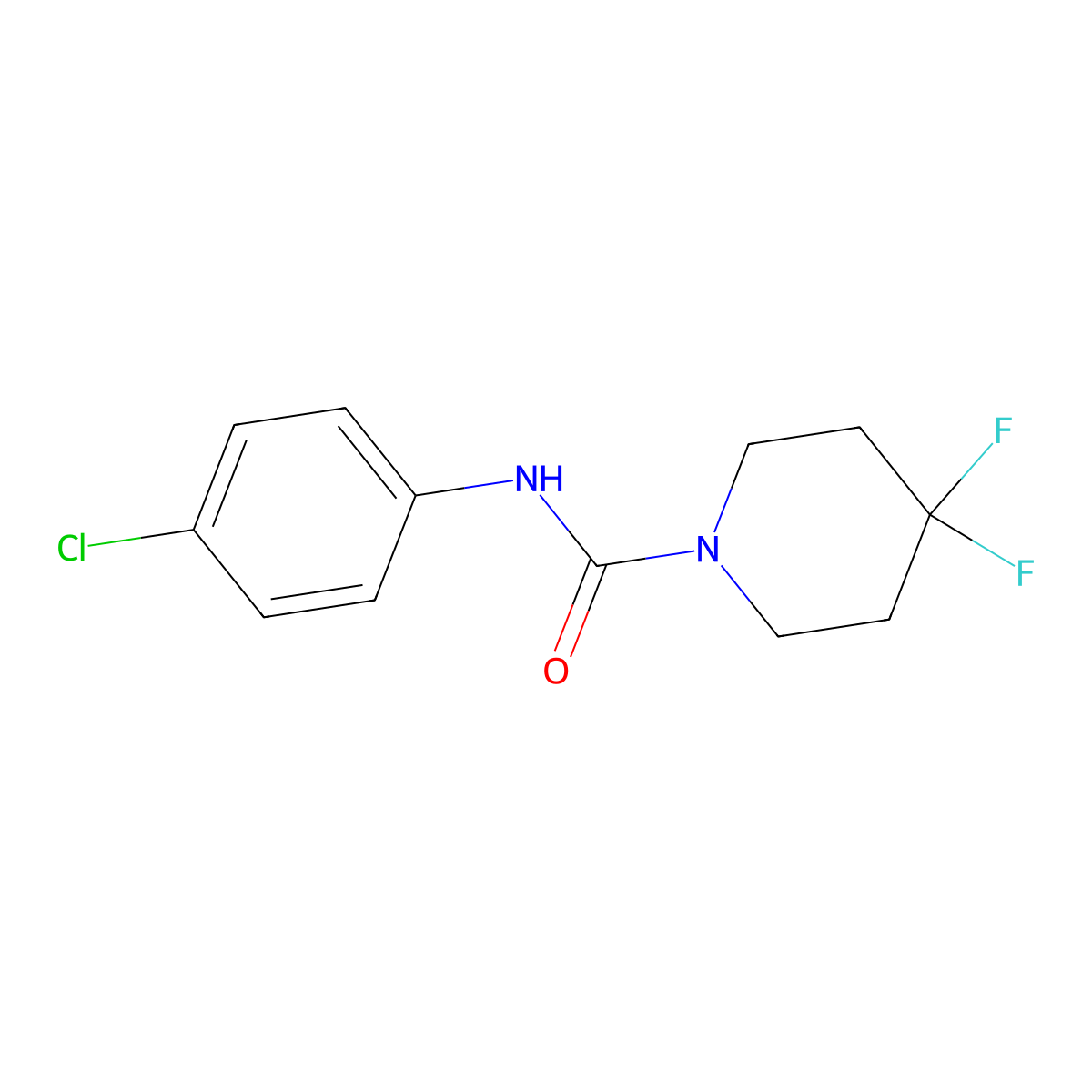 N-(4-Chlorophenyl)-4,4-difluoropiperidine-1-carboxamide molecular structure, CAS 2324579-28-2