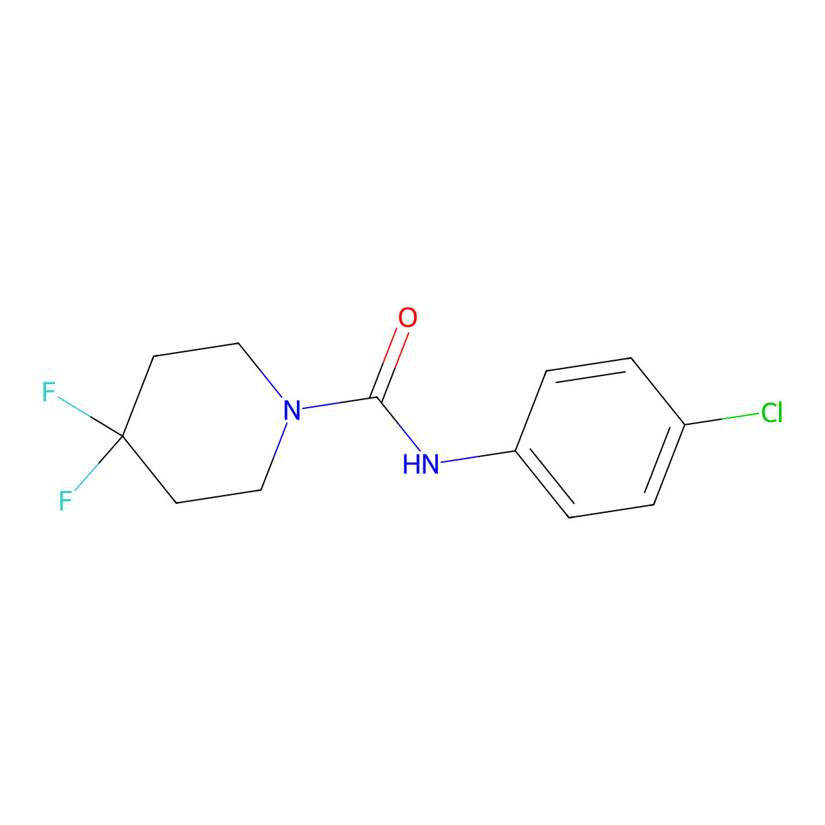 N-(4-Chlorophenyl)-4,4-difluoropiperidine-1-carboxamide molecular structure, CAS 2324579-28-2