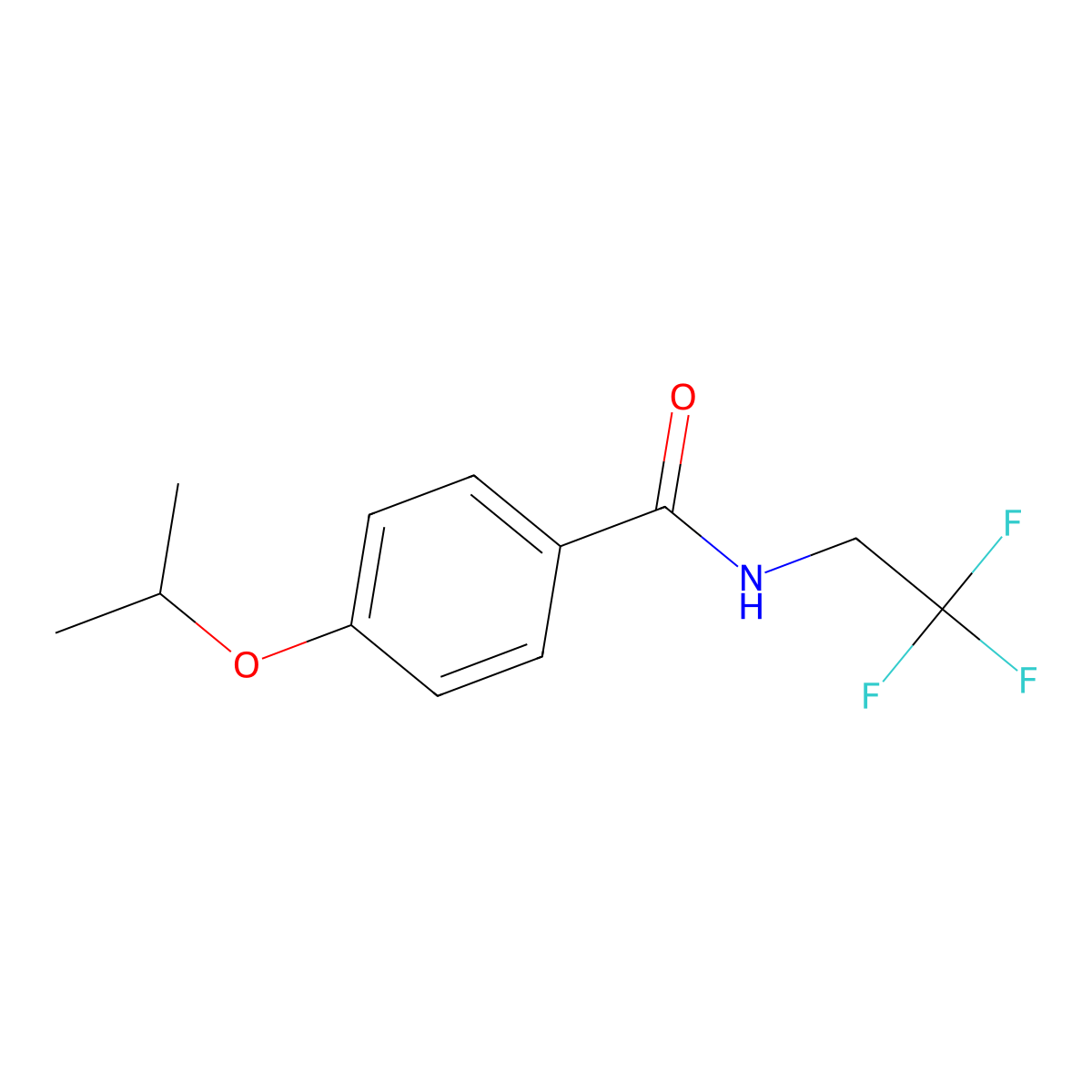 4-(propan-2-yloxy)-N-(2,2,2-trifluoroethyl)benzamide molecular structure, CAS 2324586-10-7