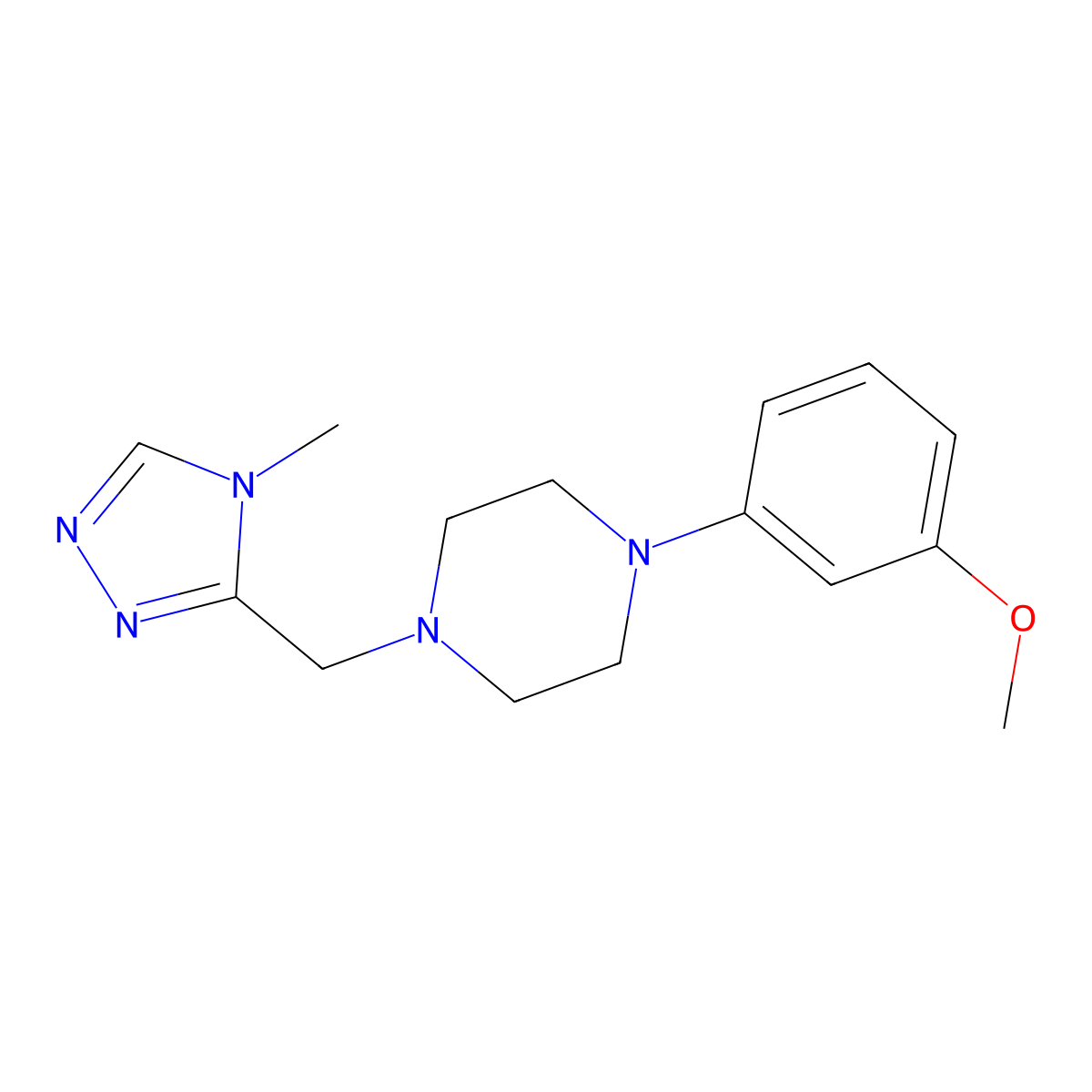1-(3-methoxyphenyl)-4-[(4-methyl-4H-1,2,4-triazol-3-yl)methyl]piperazine molecular structure, CAS 2324586-50-5