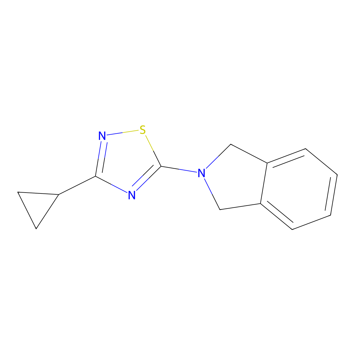 2-(3-cyclopropyl-1,2,4-thiadiazol-5-yl)-2,3-dihydro-1H-isoindole molecular structure, CAS 2324587-36-0