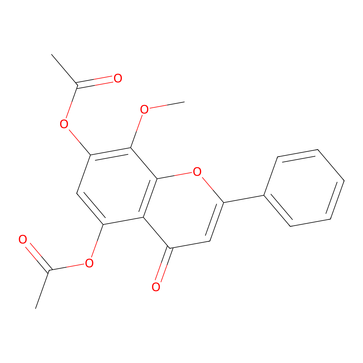 5,7-Diacetoxy-8-methoxyflavone molecular structure, CAS 23246-80-2