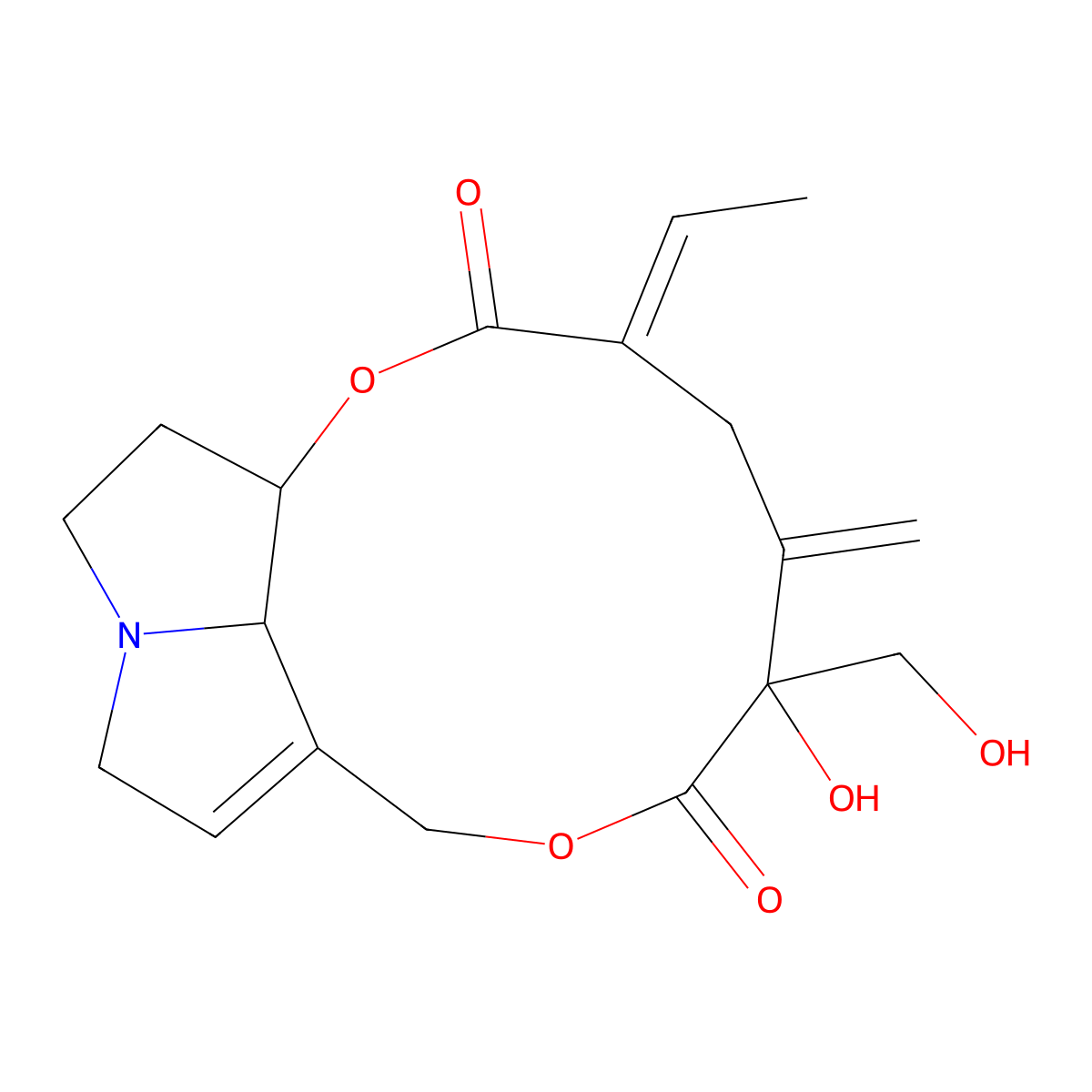 Riddelline molecular structure, CAS 23246-96-0
