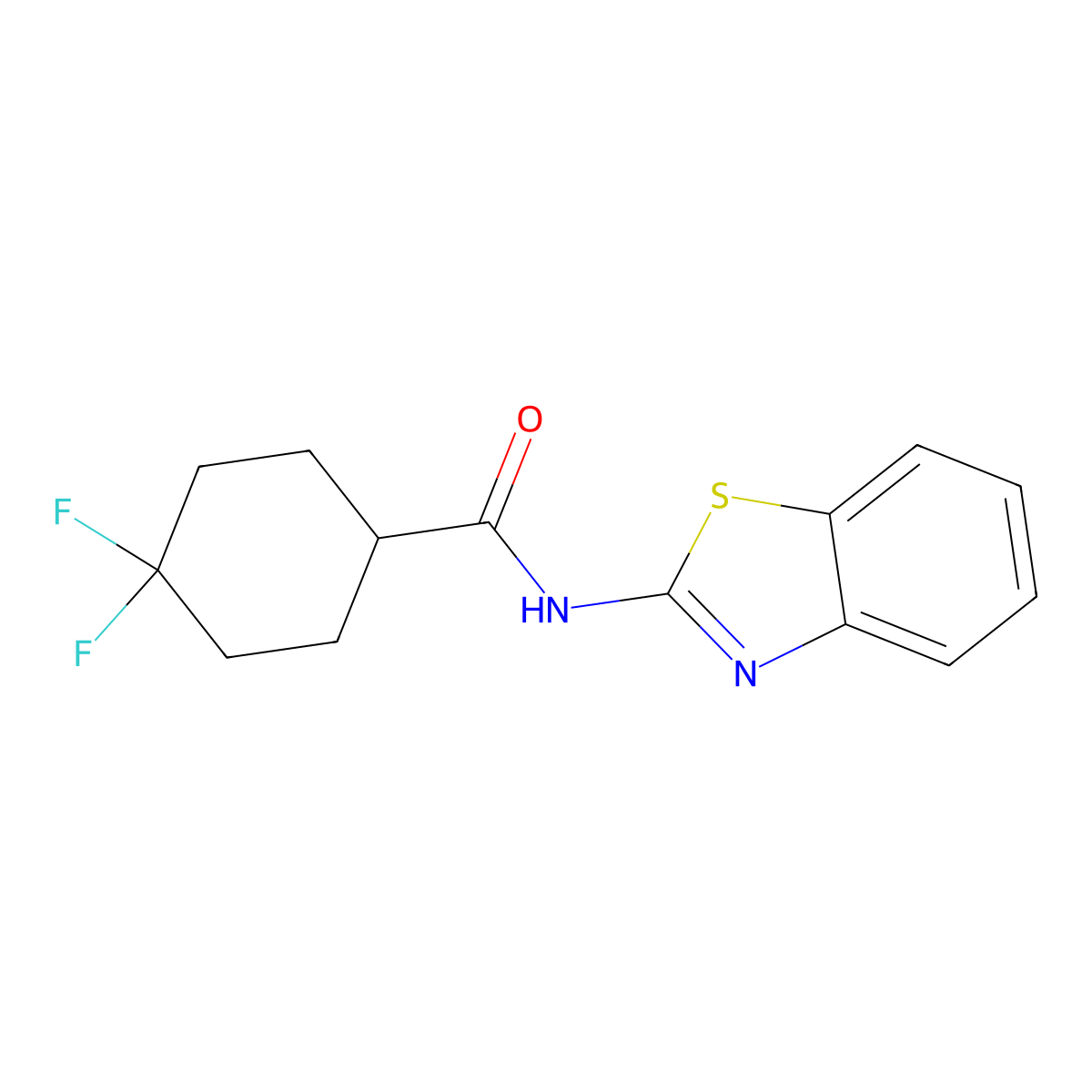 N-(Benzo[d]thiazol-2-yl)-4,4-difluorocyclohexanecarboxamide molecular structure, CAS 2324600-65-7