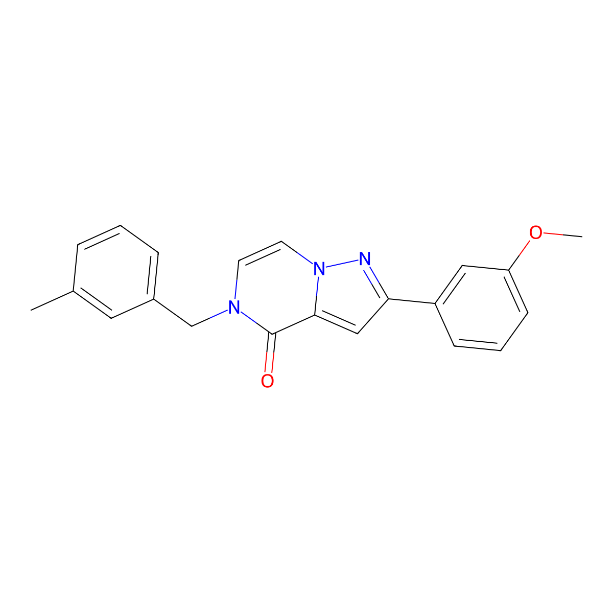 2-(3-methoxyphenyl)-5-[(3-methylphenyl)methyl]-4H,5H-pyrazolo[1,5-a]pyrazin-4-one molecular structure, CAS 2324607-37-4