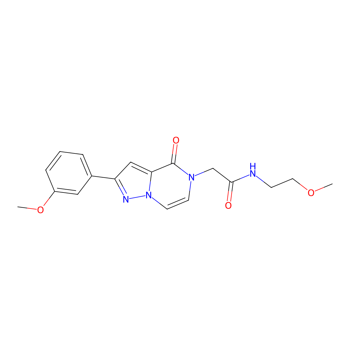 N-(2-methoxyethyl)-2-[2-(3-methoxyphenyl)-4-oxo-4H,5H-pyrazolo[1,5-a]pyrazin-5-yl]acetamide molecular structure, CAS 2324607-40-9