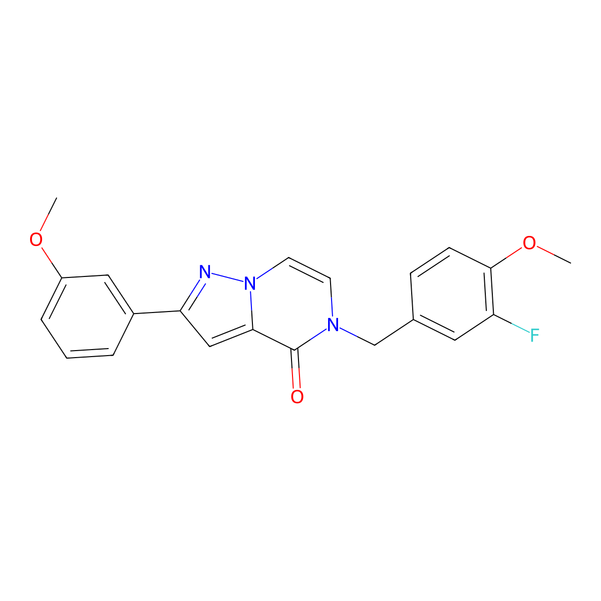 5-[(3-fluoro-4-methoxyphenyl)methyl]-2-(3-methoxyphenyl)-4H,5H-pyrazolo[1,5-a]pyrazin-4-one molecular structure, CAS 2324607-44-3