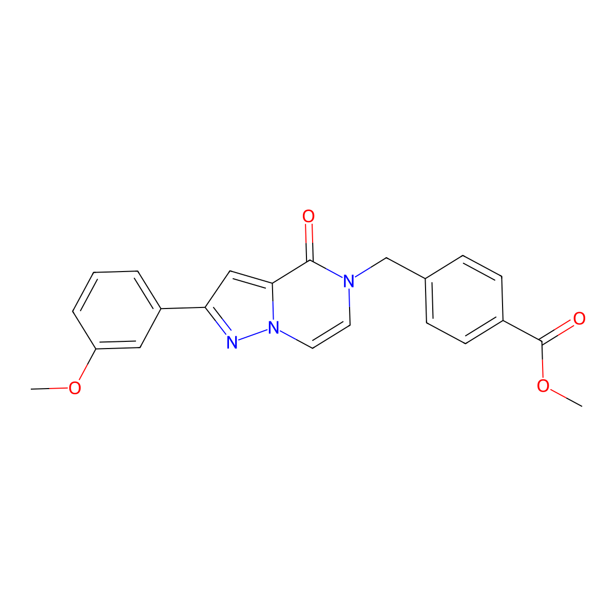 methyl 4-{[2-(3-methoxyphenyl)-4-oxo-4H,5H-pyrazolo[1,5-a]pyrazin-5-yl]methyl}benzoate molecular structure, CAS 2324607-48-7