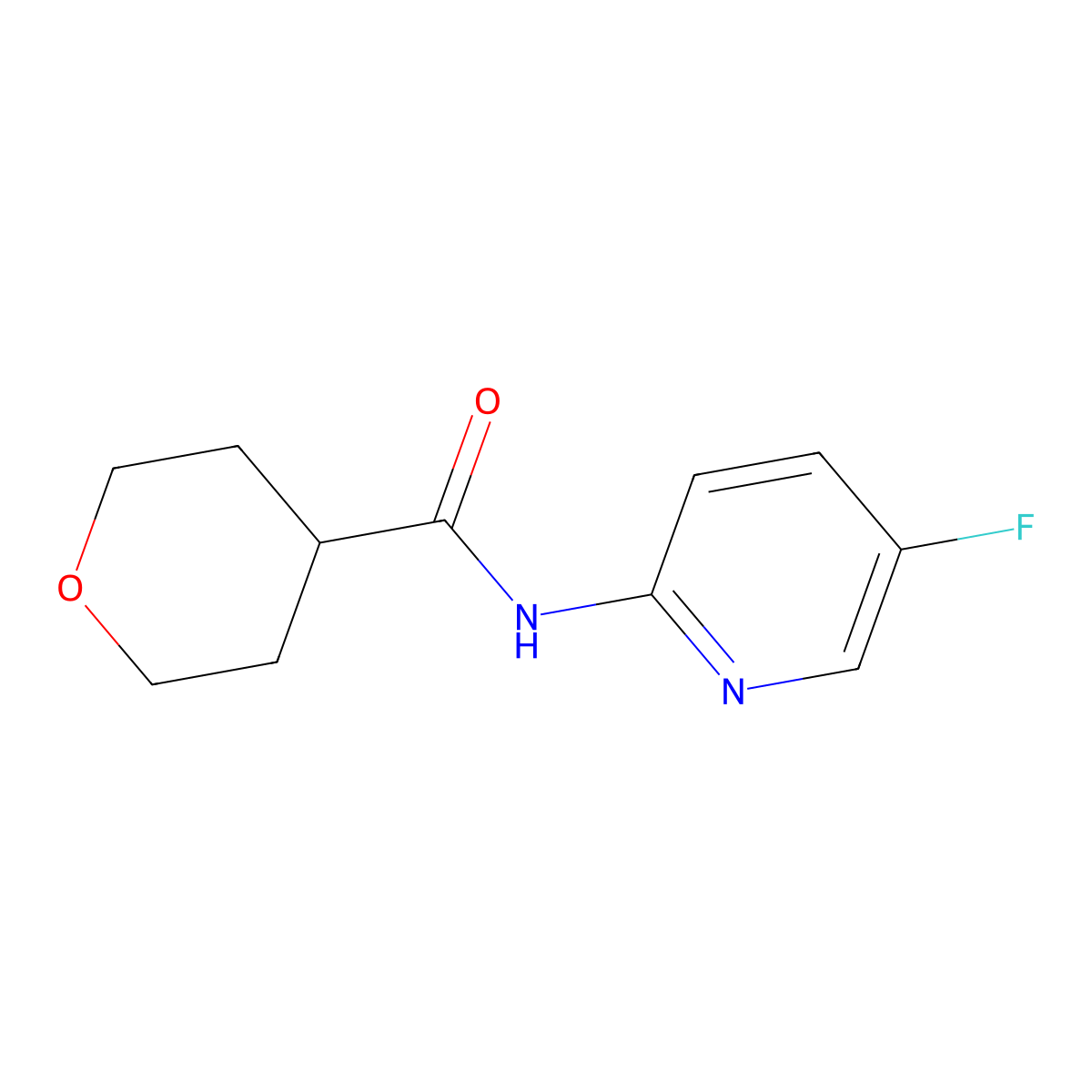 N-(5-fluoropyridin-2-yl)oxane-4-carboxamide molecular structure, CAS 2324608-38-8