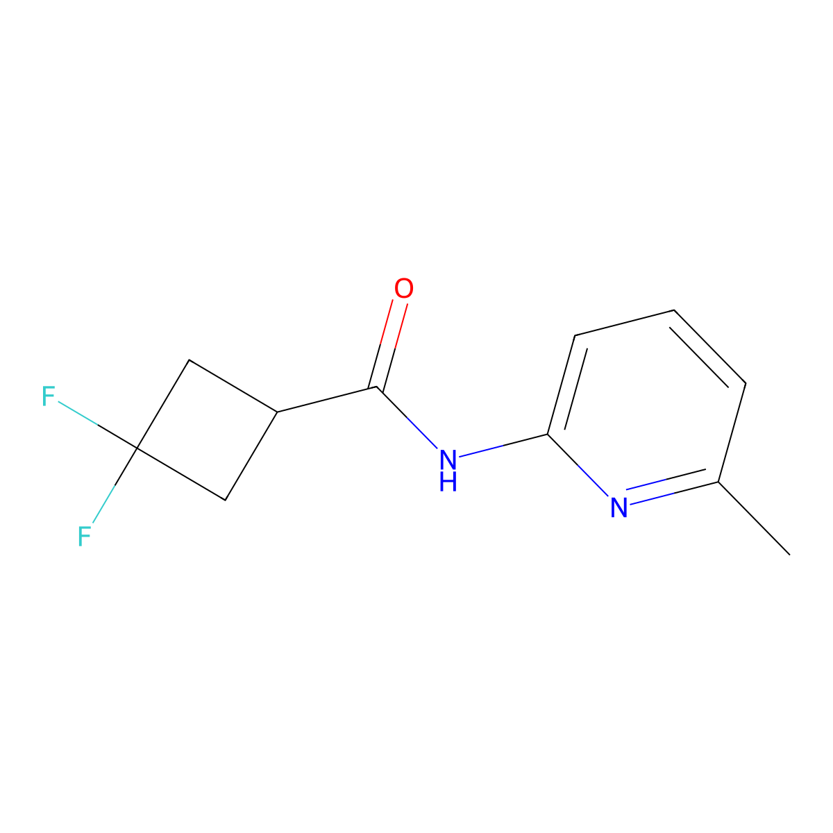 3,3-difluoro-N-(6-methylpyridin-2-yl)cyclobutane-1-carboxamide molecular structure, CAS 2324608-39-9