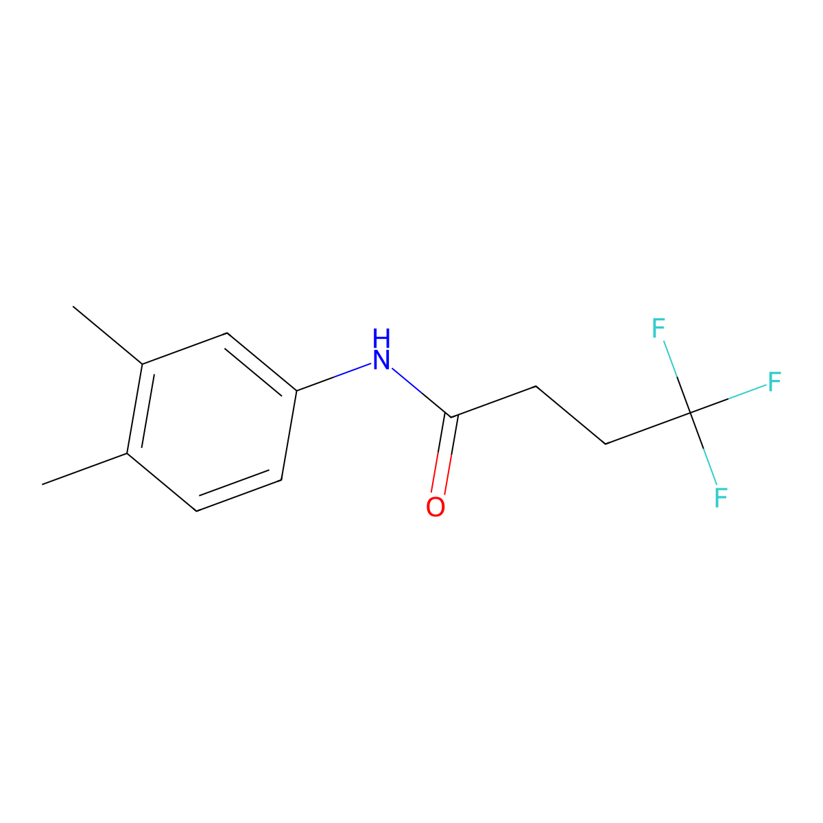 N-(3,4-dimethylphenyl)-4,4,4-trifluorobutanamide molecular structure, CAS 2324609-66-5