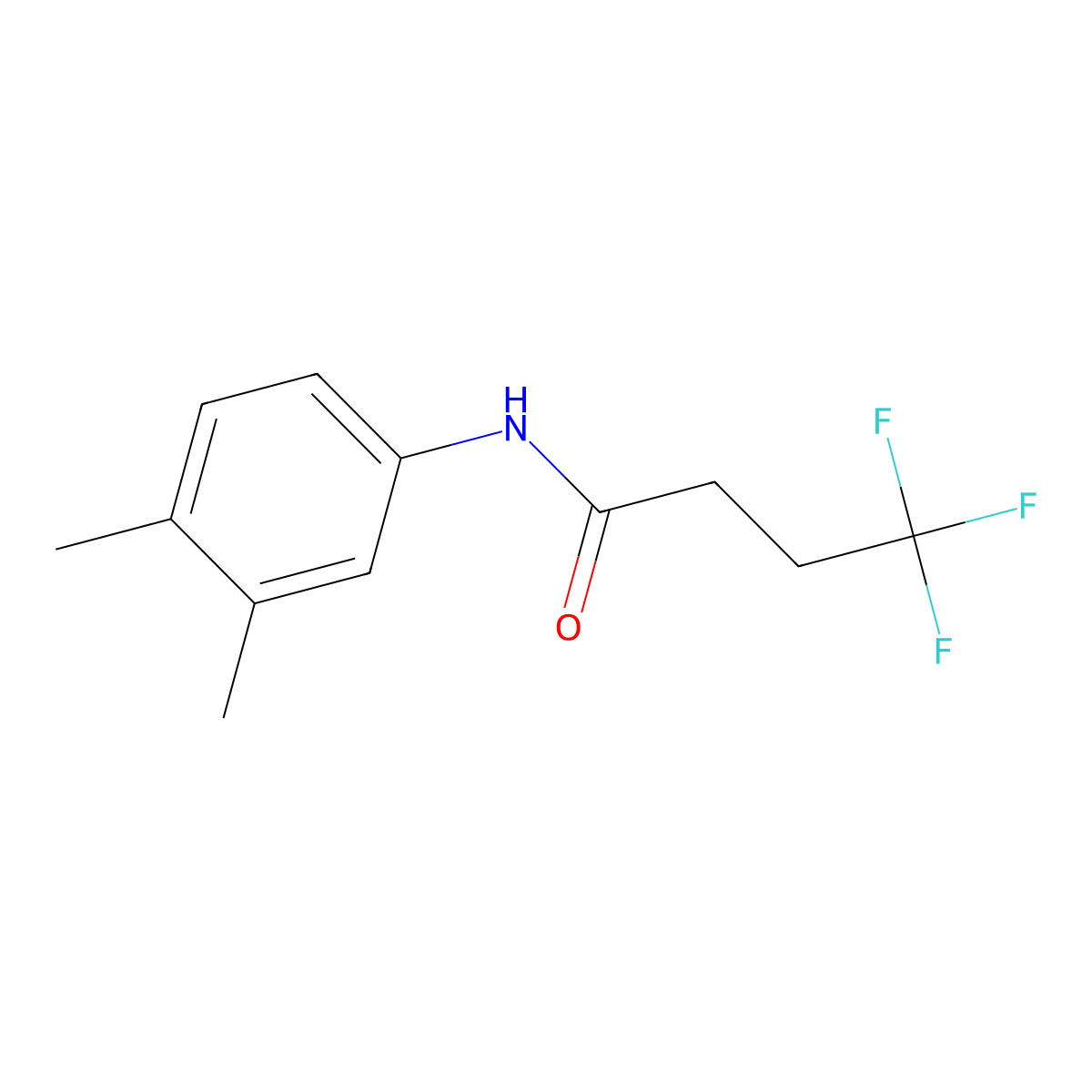 N-(3,4-dimethylphenyl)-4,4,4-trifluorobutanamide molecular structure, CAS 2324609-66-5