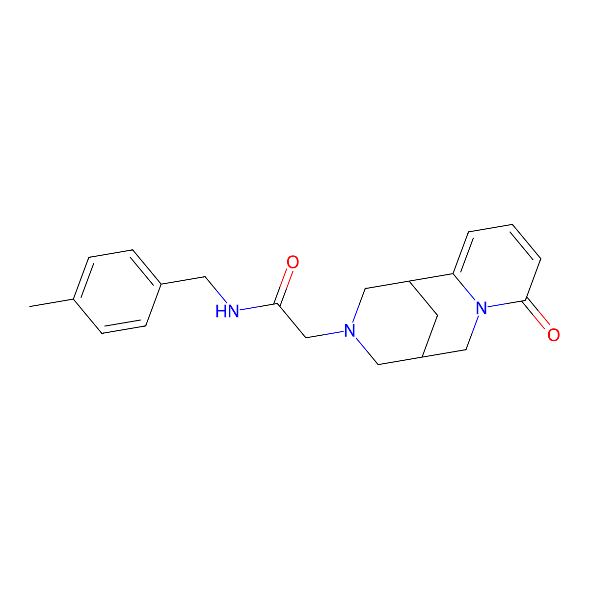 N-[(4-methylphenyl)methyl]-2-{6-oxo-7,11-diazatricyclo[7.3.1.0^{2,7}]trideca-2,4-dien-11-yl}acetamide molecular structure, CAS 2324615-17-8