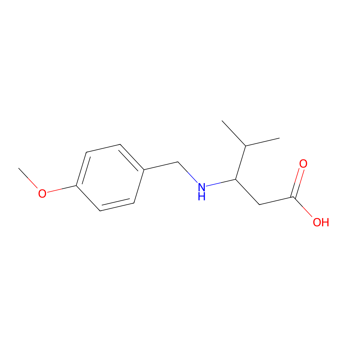 3-{[(4-Methoxyphenyl)methyl]amino}-4-methylpentanoic acid molecular structure, CAS 2324615-61-2