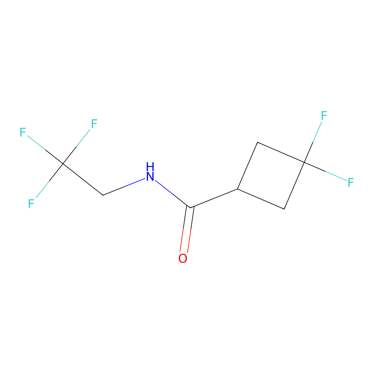 3,3-Difluoro-N-(2,2,2-trifluoroethyl)cyclobutane-1-carboxamide molecular structure, CAS 2324620-46-2