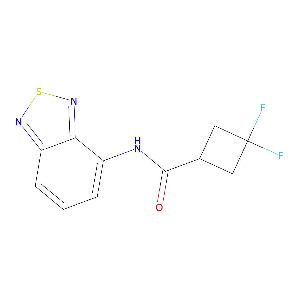 N-(2,1,3-benzothiadiazol-4-yl)-3,3-difluorocyclobutane-1-carboxamide molecular structure, CAS 2324620-73-5