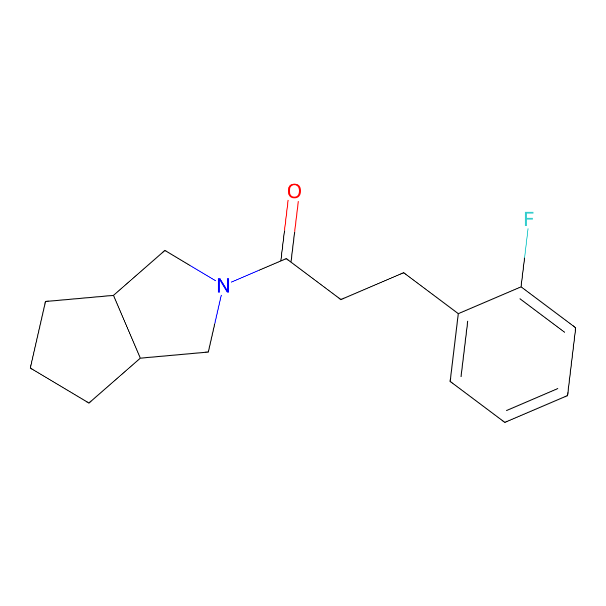 3-(2-Fluorophenyl)-1-{octahydrocyclopenta[c]pyrrol-2-yl}propan-1-one molecular structure, CAS 2324631-50-5