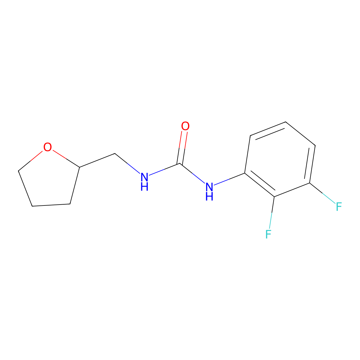 1-(2,3-Difluorophenyl)-3-[(oxolan-2-yl)methyl]urea molecular structure, CAS 2324633-52-3