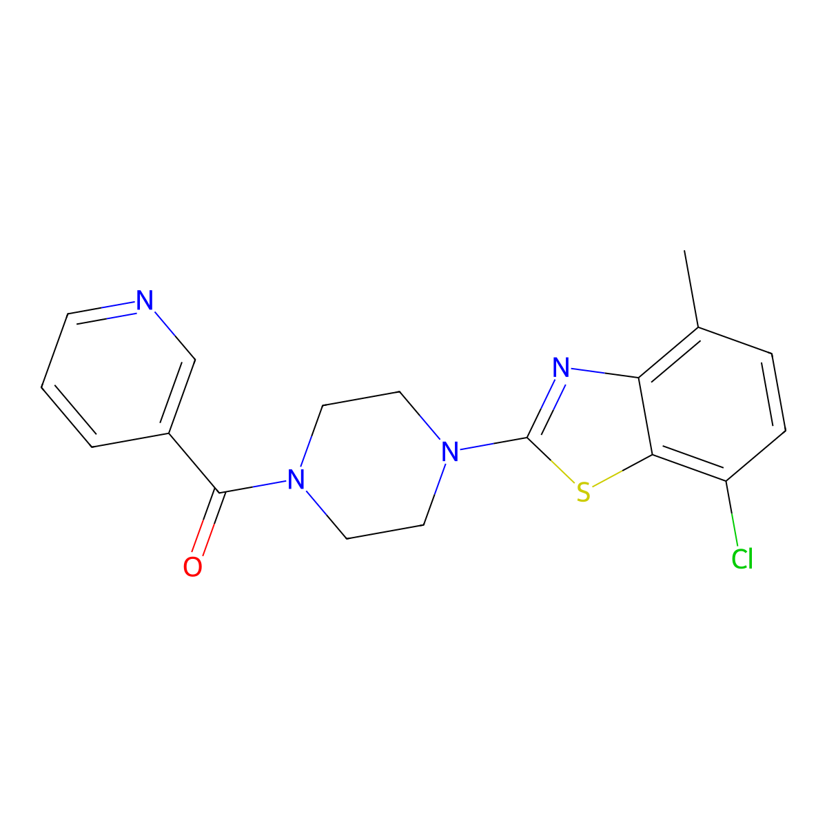 (4-(7-Chloro-4-methylbenzo[d]thiazol-2-yl)piperazin-1-yl)(pyridin-3-yl)methanone molecular structure, CAS 2324634-10-6