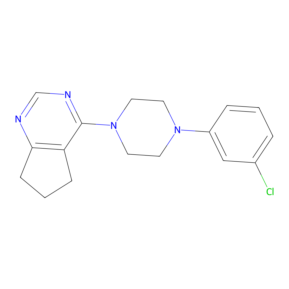1-(3-chlorophenyl)-4-{5H,6H,7H-cyclopenta[d]pyrimidin-4-yl}piperazine molecular structure, CAS 2324644-68-8