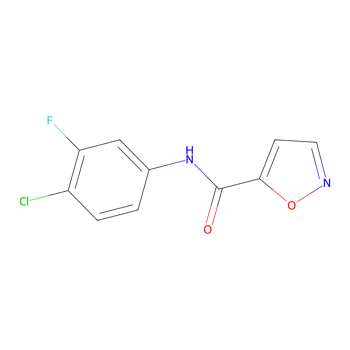 N-(4-chloro-3-fluorophenyl)-1,2-oxazole-5-carboxamide molecular structure, CAS 2324647-20-1