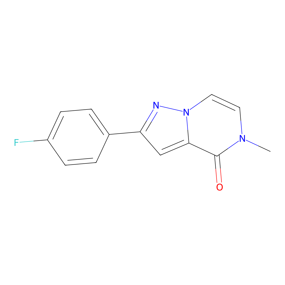 2-(4-fluorophenyl)-5-methyl-4H,5H-pyrazolo[1,5-a]pyrazin-4-one molecular structure, CAS 2324672-00-4