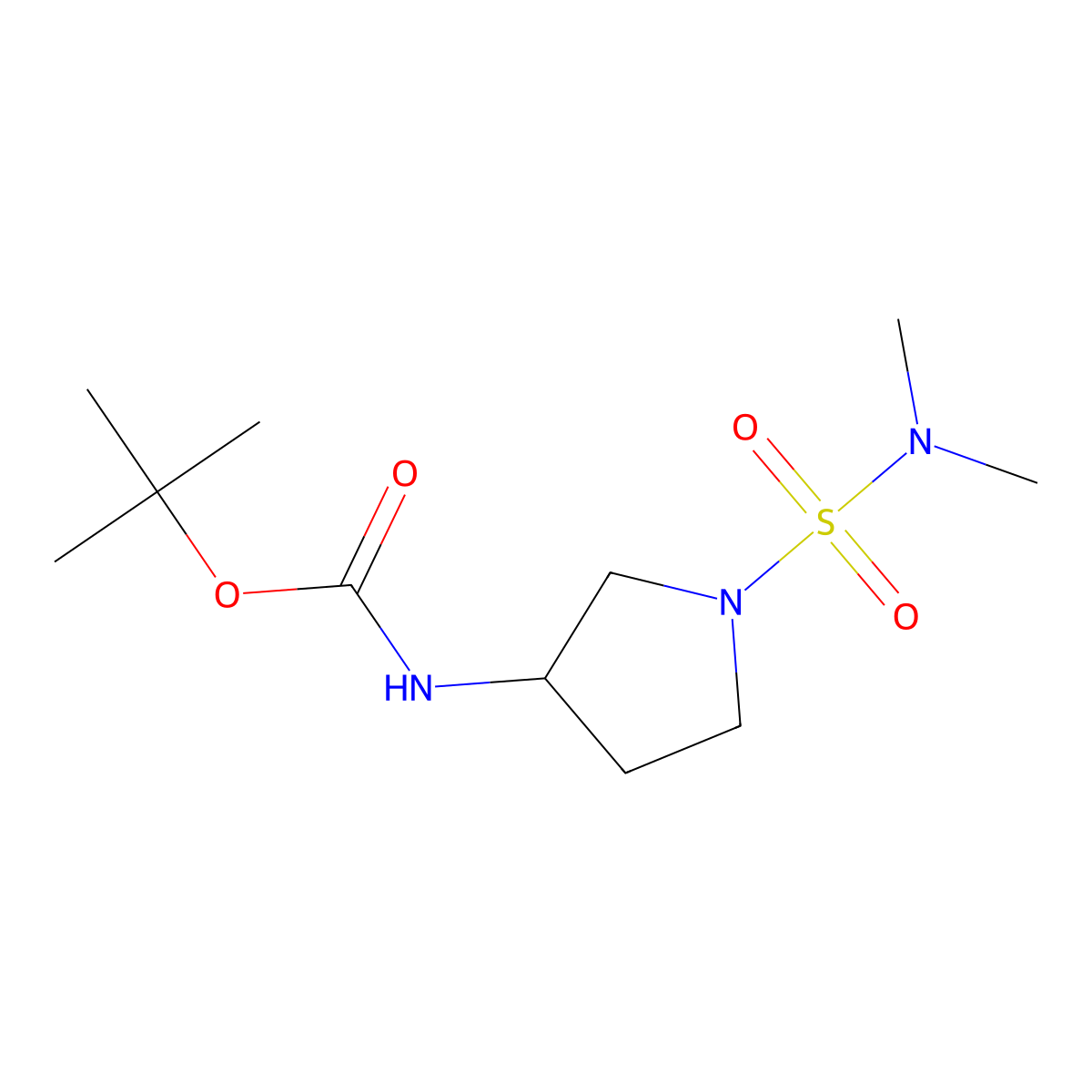 tert-butyl N-[1-(dimethylsulfamoyl)pyrrolidin-3-yl]carbamate molecular structure, CAS 2324687-41-2
