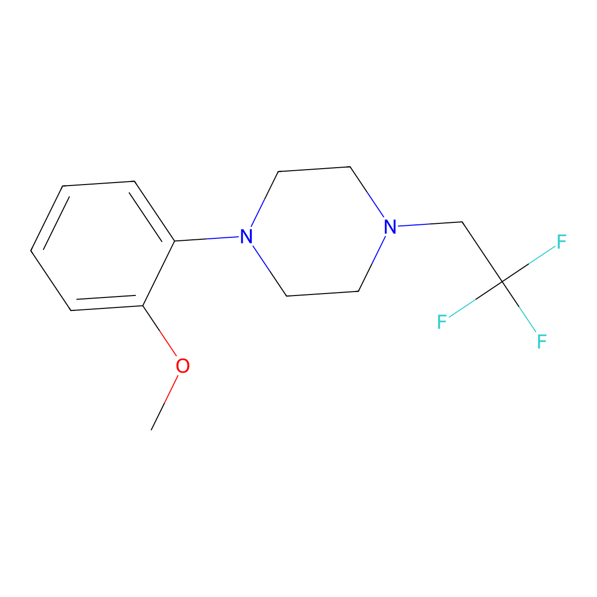 1-(2-Methoxyphenyl)-4-(2,2,2-trifluoroethyl)piperazine molecular structure, CAS 2324690-91-5