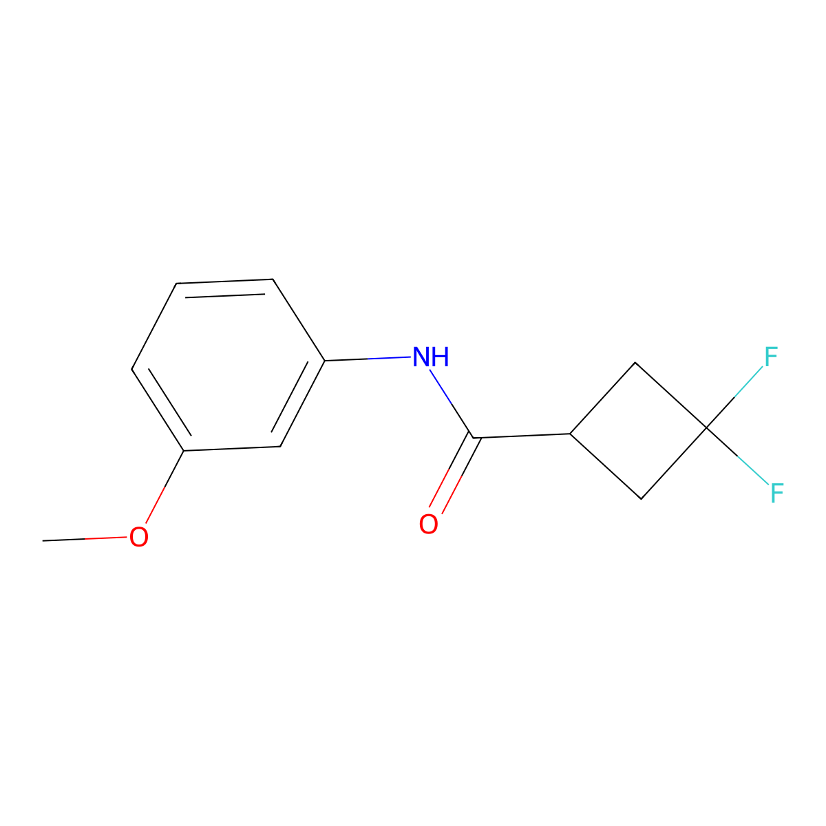 3,3-difluoro-N-(3-methoxyphenyl)cyclobutane-1-carboxamide molecular structure, CAS 2324691-08-7