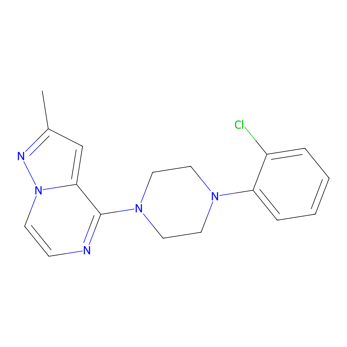 1-(2-Chlorophenyl)-4-{2-methylpyrazolo[1,5-a]pyrazin-4-yl}piperazine molecular structure, CAS 2324692-11-5