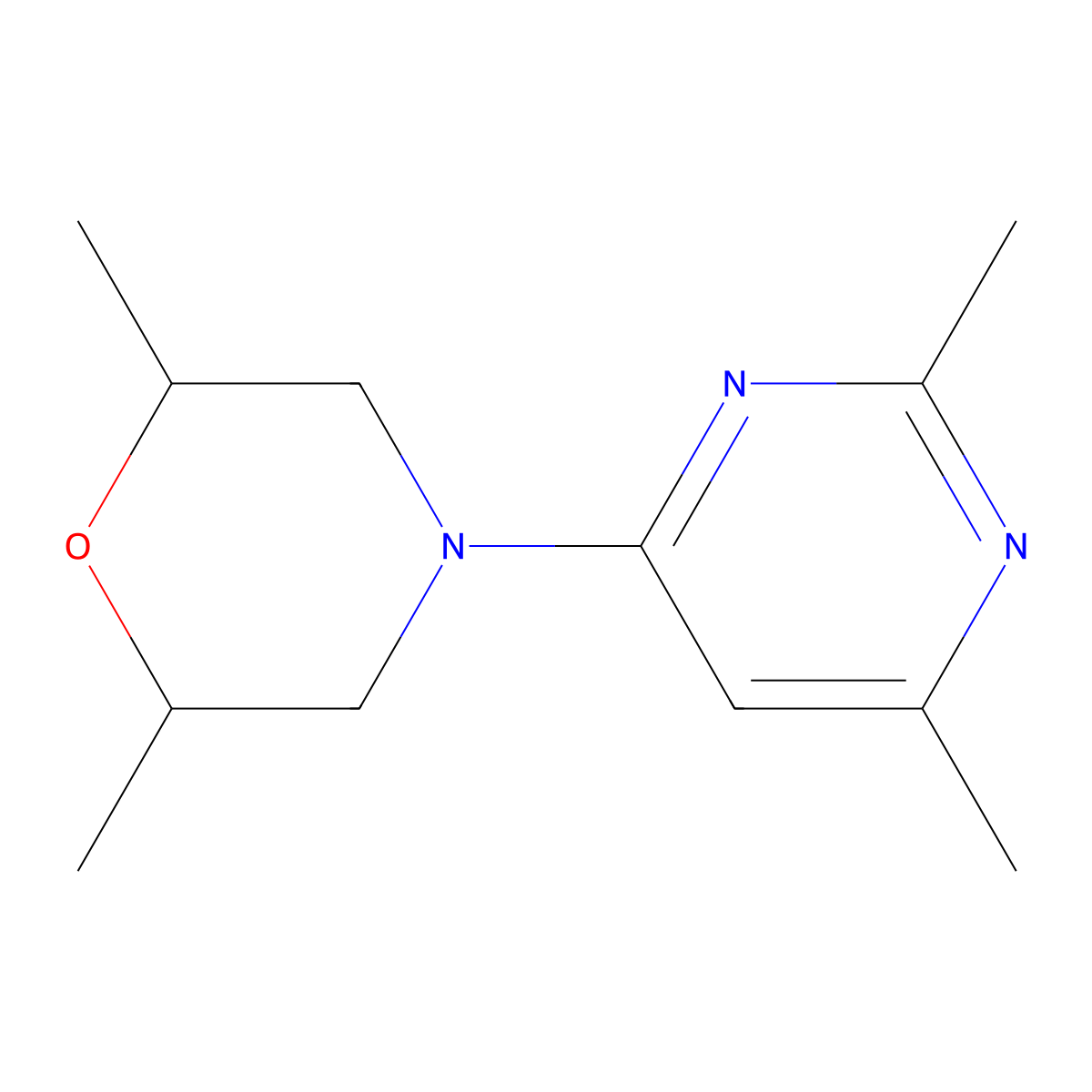 4-(2,6-Dimethylpyrimidin-4-yl)-2,6-dimethylmorpholine molecular structure, CAS 2324696-87-7