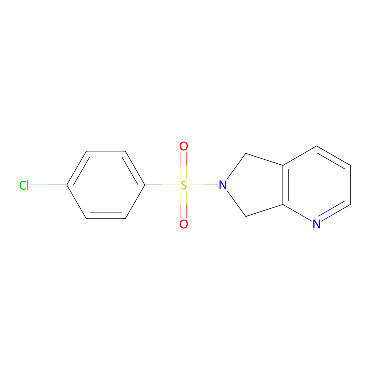 6-(4-chlorobenzenesulfonyl)-5H,6H,7H-pyrrolo[3,4-b]pyridine molecular structure, CAS 2324696-95-7