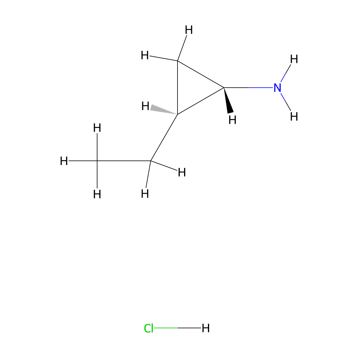 (1S,2S)-2-ethylcyclopropan-1-amine hydrochloride molecular structure, CAS 2324751-23-5