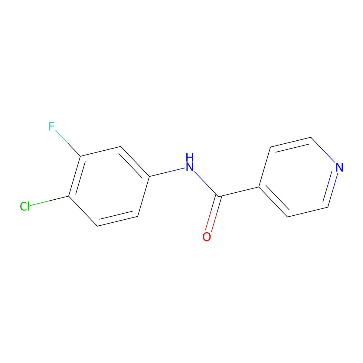 N-(4-chloro-3-fluorophenyl)pyridine-4-carboxamide molecular structure, CAS 2324847-64-3